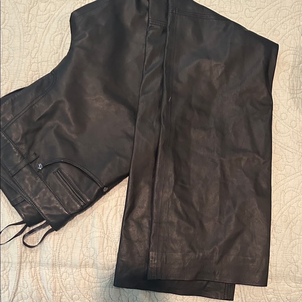James Perse Black Leather Pants